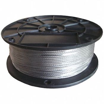 DAYTON Cable 3/8 in 250 ft 6 x 37 Class IWRC SS, 33RH11