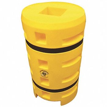 SENTRY Column Protector Yellow 6inLx6inW LLDPE, 33RH92