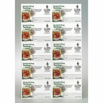 JJ KELLER Wallet Card Drug/Alcohol English PK50, 33RJ81