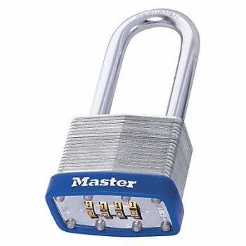MASTER LOCK Combination Padlock 2in Rectangle Silver, 33RL35