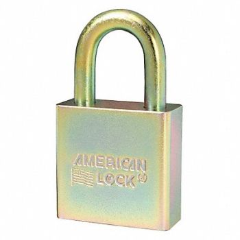 AMERICAN LOCK Keyed Padlock 3/4 in Rectangle Gold PK6, 33RL37