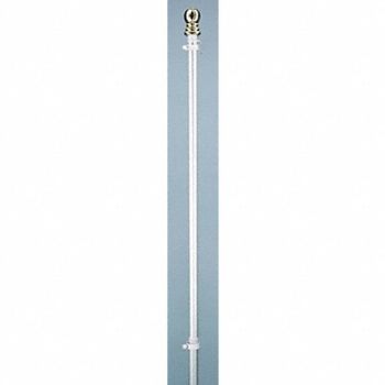 ANNIN FLAGMAKERS Flag Pole Hanging and Spnning White 6 ft, 33UF77