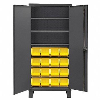 DURHAM MFG Bin Cabinet 78 x36 x24 Gray 16YlwBns, 33VE21