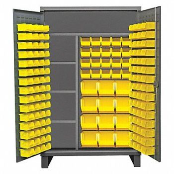 DURHAM MFG Bin Cabinet 78 x48 x24 Gray 156YlwBns, 33VE44