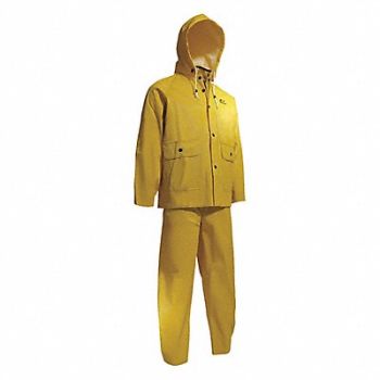 ONGUARD Rain Suit Jacket/Bib Unrated Yellow 3XL, 33VN57