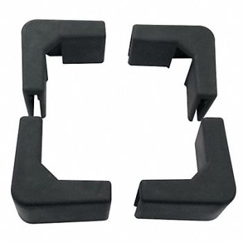 TOUGH GUY Corner Bumpers Rubber Black PK4, 33W342