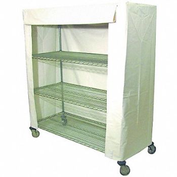 GRAINGER APPROVED Cart Cover 48x24x86 White Vinyl, 33Y378