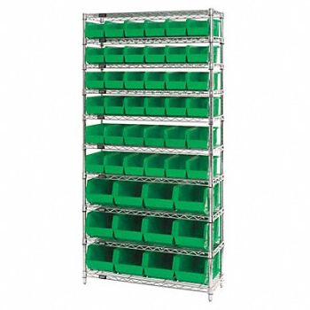 QUANTUM STORAGE SYSTEMS Bin Shlvng 14inx74inx36in Gray, 33Z148