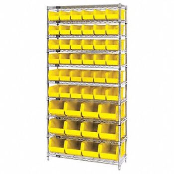QUANTUM STORAGE SYSTEMS Bin Shlvng 14inx74inx36in Yellow, 33Z151