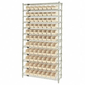 QUANTUM STORAGE SYSTEMS G7060 Bin Shlvng 12inx74inx36in Ivory, 33Z155