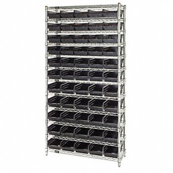 QUANTUM STORAGE SYSTEMS G7061 Bin Shlvng 12inx74inx36in Black, 33Z158
