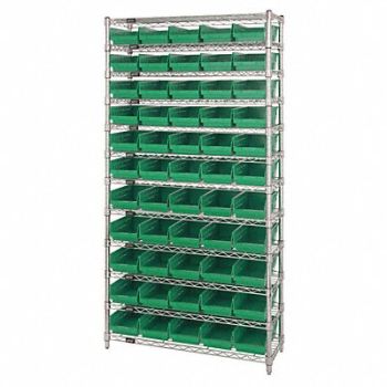 QUANTUM STORAGE SYSTEMS G7061 Bin Shlvng 12inx74inx36in Gray, 33Z160