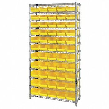 QUANTUM STORAGE SYSTEMS G7061 Bin Shlvng 12inx74inx36in Yellow, 33Z163