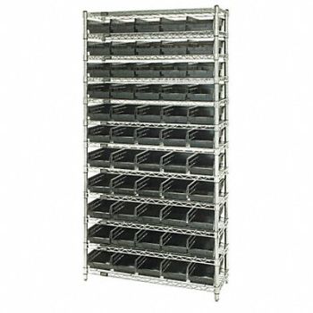 QUANTUM STORAGE SYSTEMS G7062 Bin Shlvng 24inx74inx36in Black, 33Z168