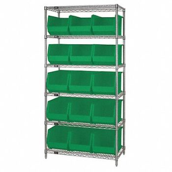 QUANTUM STORAGE SYSTEMS G7064 Bin Shlvng 18inx74inx36in Gray, 33Z186