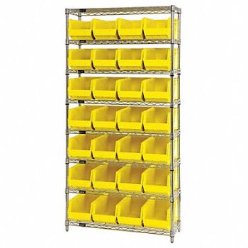 QUANTUM STORAGE SYSTEMS G7066 Bin Shlvng 14inx74inx36in Yellow, 33Z204