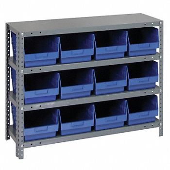 QUANTUM STORAGE SYSTEMS G7424 Bin Shlvng 18inx39inx36in Blue, 33Z248