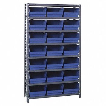 QUANTUM STORAGE SYSTEMS G7428 Bin Shlvng 18inx75inx36in Blue, 33Z253