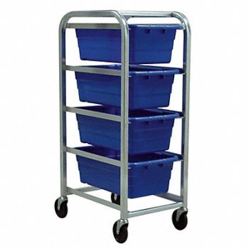 QUANTUM STORAGE SYSTEMS Cross Stack Tub Rack w/4 Tubs Blue, 33Z267