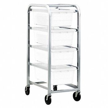 QUANTUM STORAGE SYSTEMS Cross Stack Tub Rack w/4 Tubs White, 33Z269