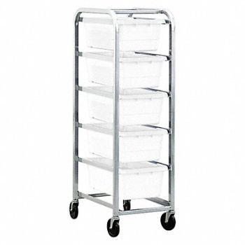 QUANTUM STORAGE SYSTEMS Cross Stack Tub Rack w/5 Tubs White, 33Z272