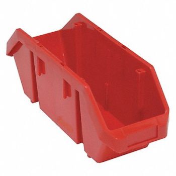 QUANTUM STORAGE SYSTEMS Cross-Stacking Bin Red PP 7 in, 33Z276