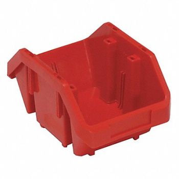 QUANTUM STORAGE SYSTEMS G7007 Cross-Stacking Bin Red PP 5 in, 33Z278