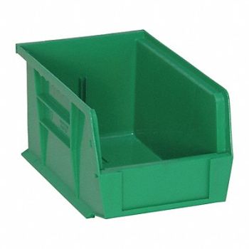 QUANTUM STORAGE SYSTEMS G7039 Hang and Stack Bin Green PP 5 in, 33Z324