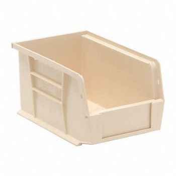 QUANTUM STORAGE SYSTEMS G7039 Hang and Stack Bin Ivory PP 5 in, 33Z325