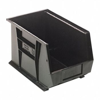 QUANTUM STORAGE SYSTEMS G7041 Hang and Stack Bin Black PP 8 in, 33Z335