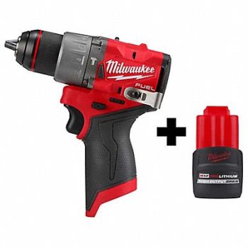 MILWAUKEE M12 1/2 Drill/Driver M12 HOCP2.5 Batt, 387HF3