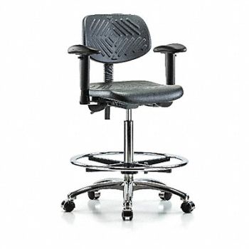 BLUE RIDGE ERGONOMICS Poly Chr Chrm High AA FR Cast Blk, 341T25
