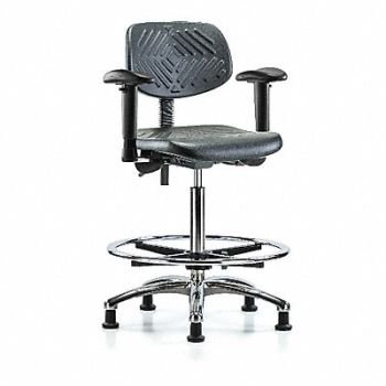 BLUE RIDGE ERGONOMICS Poly Chr Chrm High AA FR Stat Blk, 341T26
