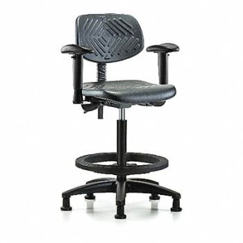 BLUE RIDGE ERGONOMICS Poly Chair High AA FR Glides Black, 341T72
