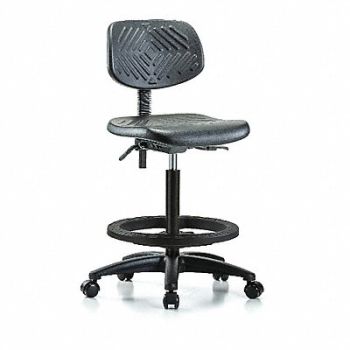 BLUE RIDGE ERGONOMICS Poly Chair High Tilt FR Cast Black, 341T67