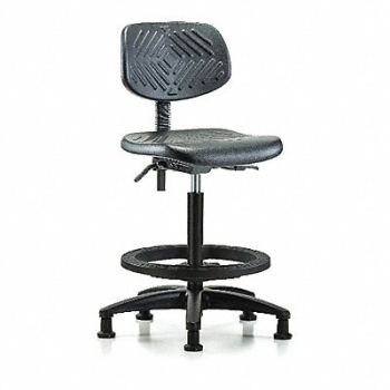 BLUE RIDGE ERGONOMICS Poly Chair High Tilt FR Stat Black, 341T68