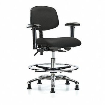 BLUE RIDGE ERGONOMICS Vin Chair Chrome Med AA FR C Blk, 342L28