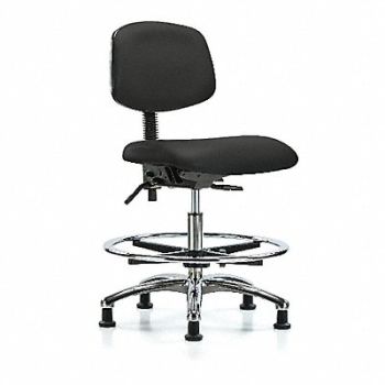 BLUE RIDGE ERGONOMICS Vinyl Chair Chrome Med FR Cast Blk, 342N14
