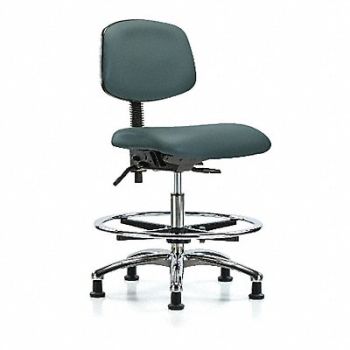 BLUE RIDGE ERGONOMICS Vinyl Chair Chrome Med FR Cast Blue, 342N16