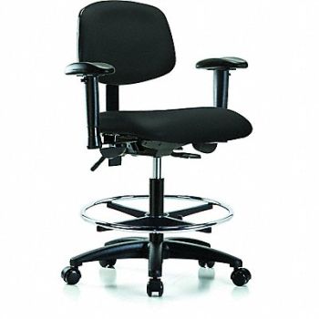 BLUE RIDGE ERGONOMICS Vinyl Chair Med T AA FR Cast Blk, 342Y96