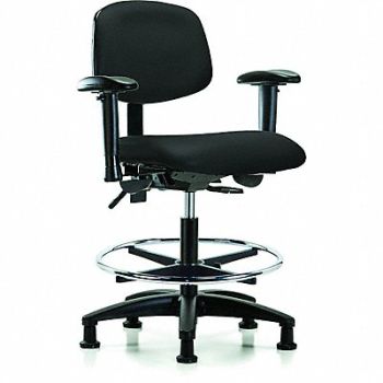 BLUE RIDGE ERGONOMICS Vinyl Chair Med T AA FR Stat Blk, 342Z43