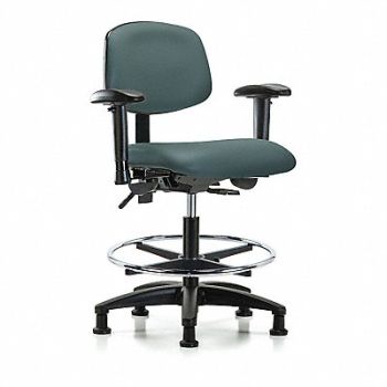 BLUE RIDGE ERGONOMICS Vinyl Chair Med T AA FR Stat Blue, 342Z45