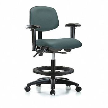 BLUE RIDGE ERGONOMICS Vinyl Chair Med T AA FR Cast Blue, 342Z91