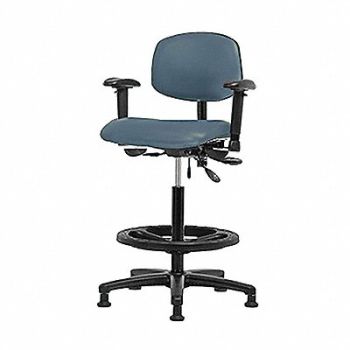 BLUE RIDGE ERGONOMICS Vinyl Chair Hi T AA FR Stat Blue, 343N60