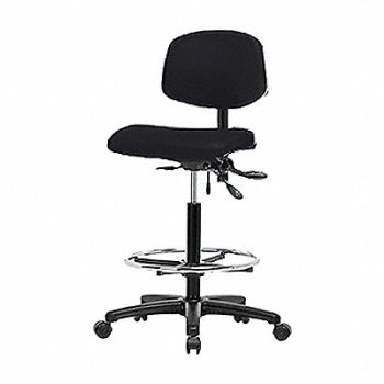 BLUE RIDGE ERGONOMICS Vinyl Chair High Tilt FR Cast Blk, 343P05