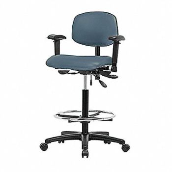 BLUE RIDGE ERGONOMICS Vinyl Chair High AA FR Cast Blue, 343R92