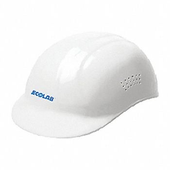 ERB SAFETY Bump Cap White Hat Size 6.5-7.75 Ecolab, 345KU0