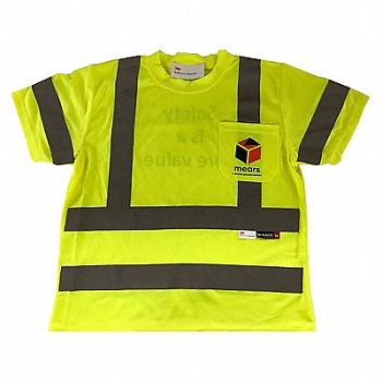 MAJESTIC GLOVE Shrt Sleeve HiViz Reflectve w/Mears Logo, 347KJ1