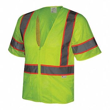 REFLECTIVE APPAREL FACTORY Safety Vest Class 3 Orange ADOT Logo 6XL, 348GJ3