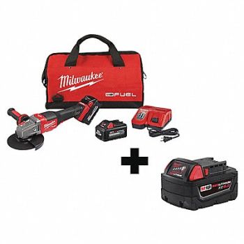 MILWAUKEE Cordless Angle Grinder Kit Wheel 6 Dia, 349AH9